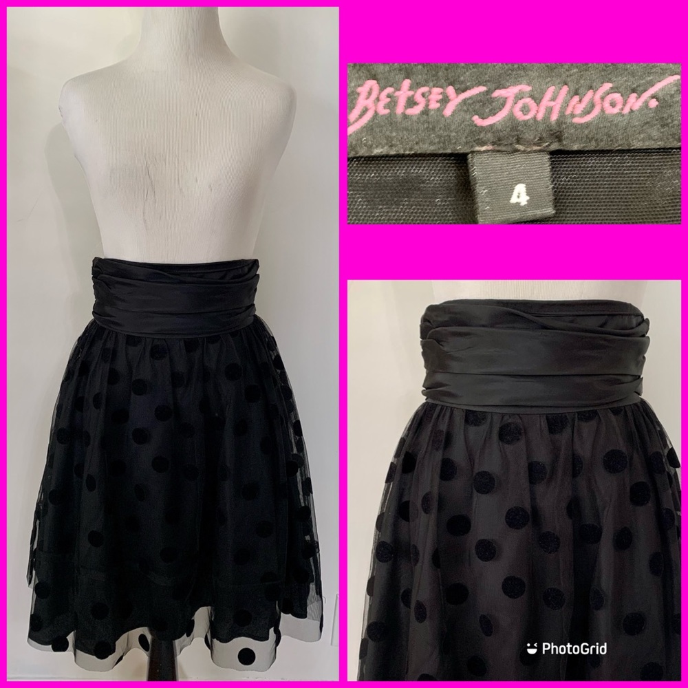 Betsey Johnson Polka Dot Teen Vogue Skirt PinUp Retro XoX